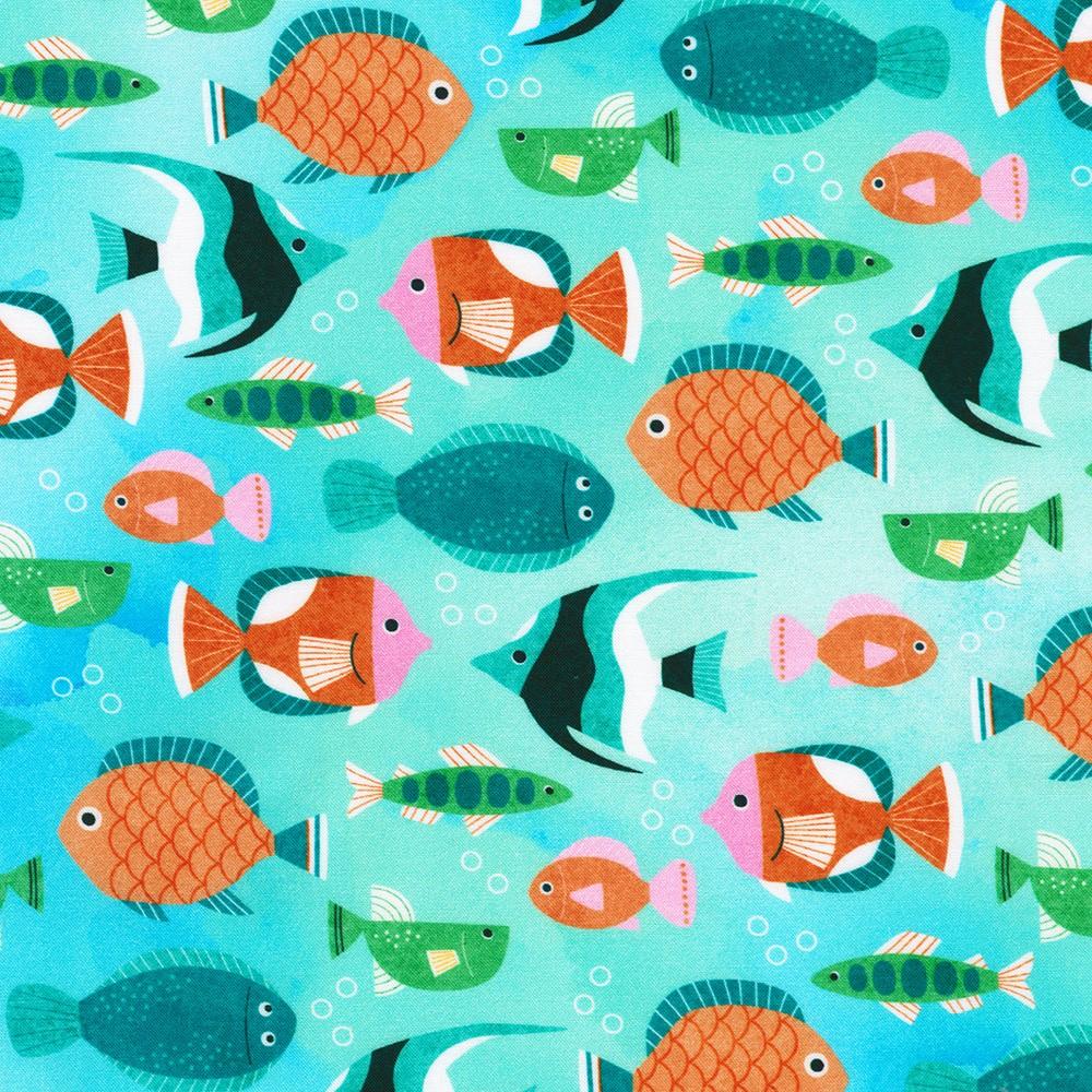 robert kaufman fabrics SRKD-23362-70 AQUA from Sea Splash