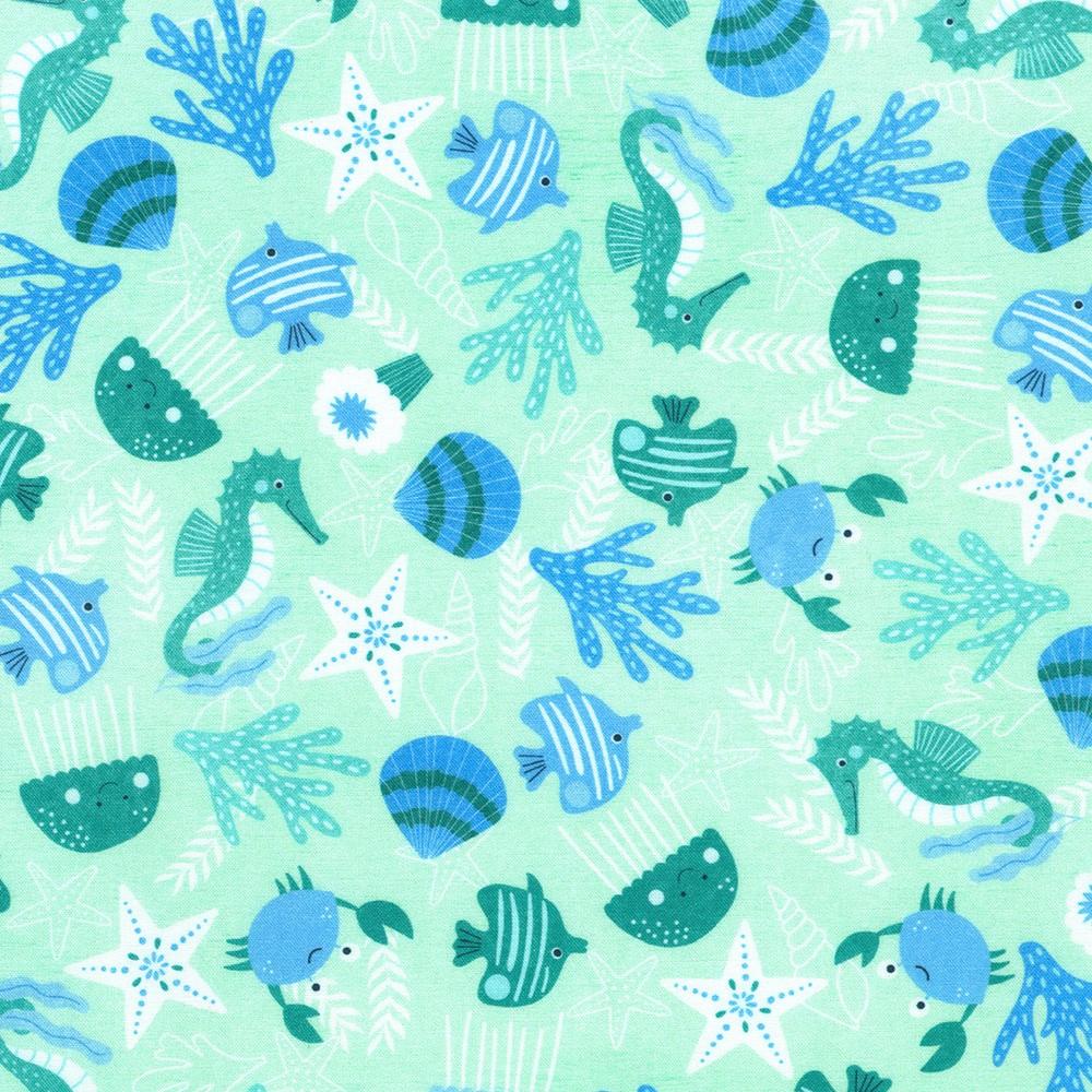 robert kaufman fabrics SRKD-23363-70 AQUA from Sea Splash