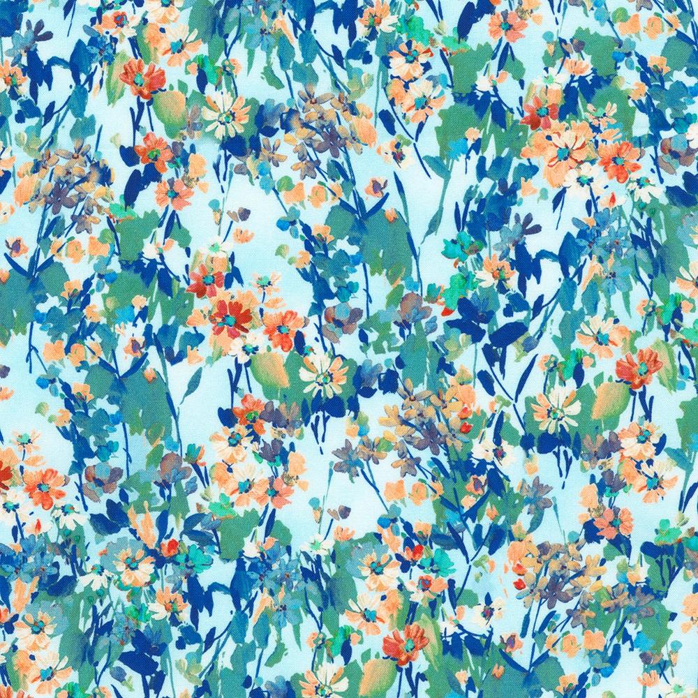 robert kaufman fabrics SRKD-23402-238 GARDEN from Painterly Petals-Valley