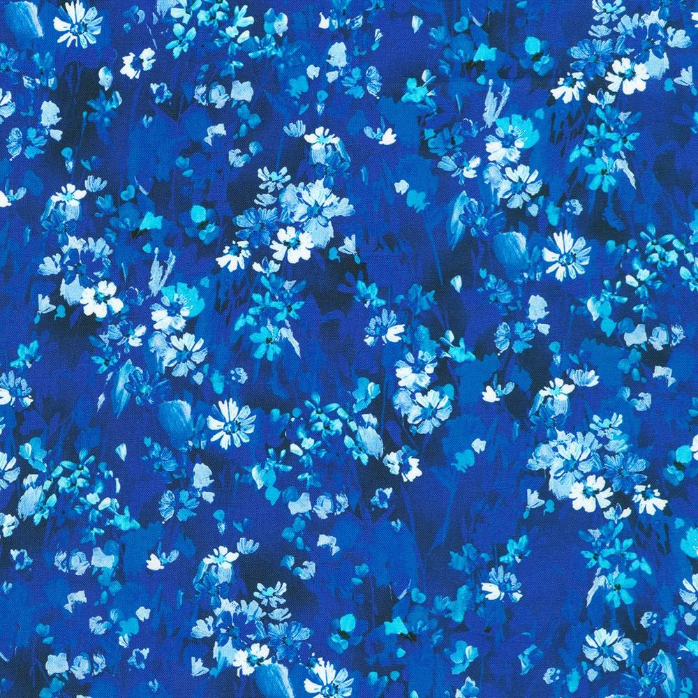 Robert Kaufman Fabrics SRKD-23402-394 BLUE YONDER From Painterly Petals-Valley