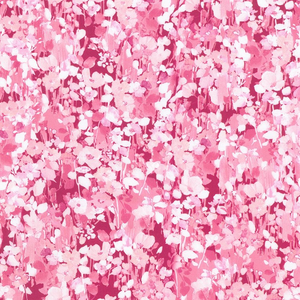 robert kaufman fabrics SRKD-23403-10 PINK from Painterly Petals-Valley