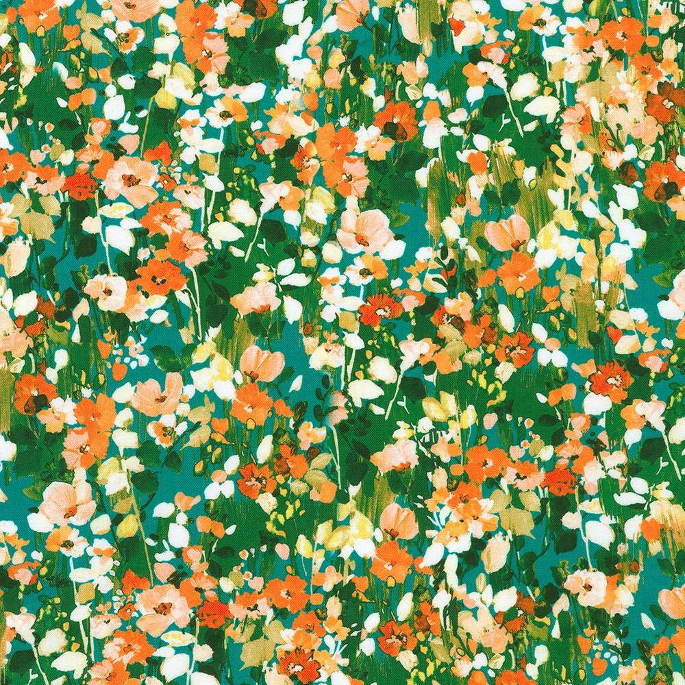 robert kaufman fabrics SRKD-23403-268 NATURE from Painterly Petals-Valley
