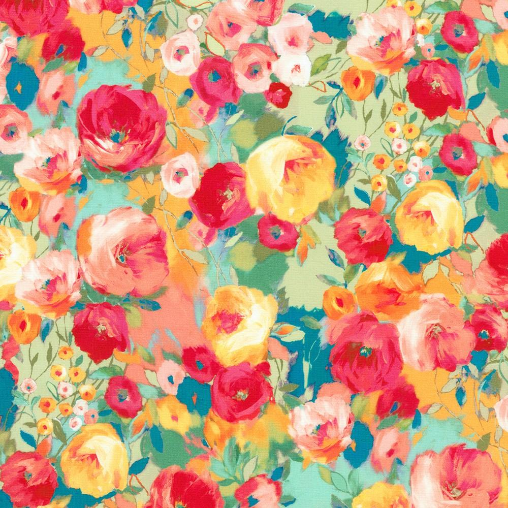 robert kaufman fabrics SRKD-23408-269 PARK from Painterly Petals-Valley