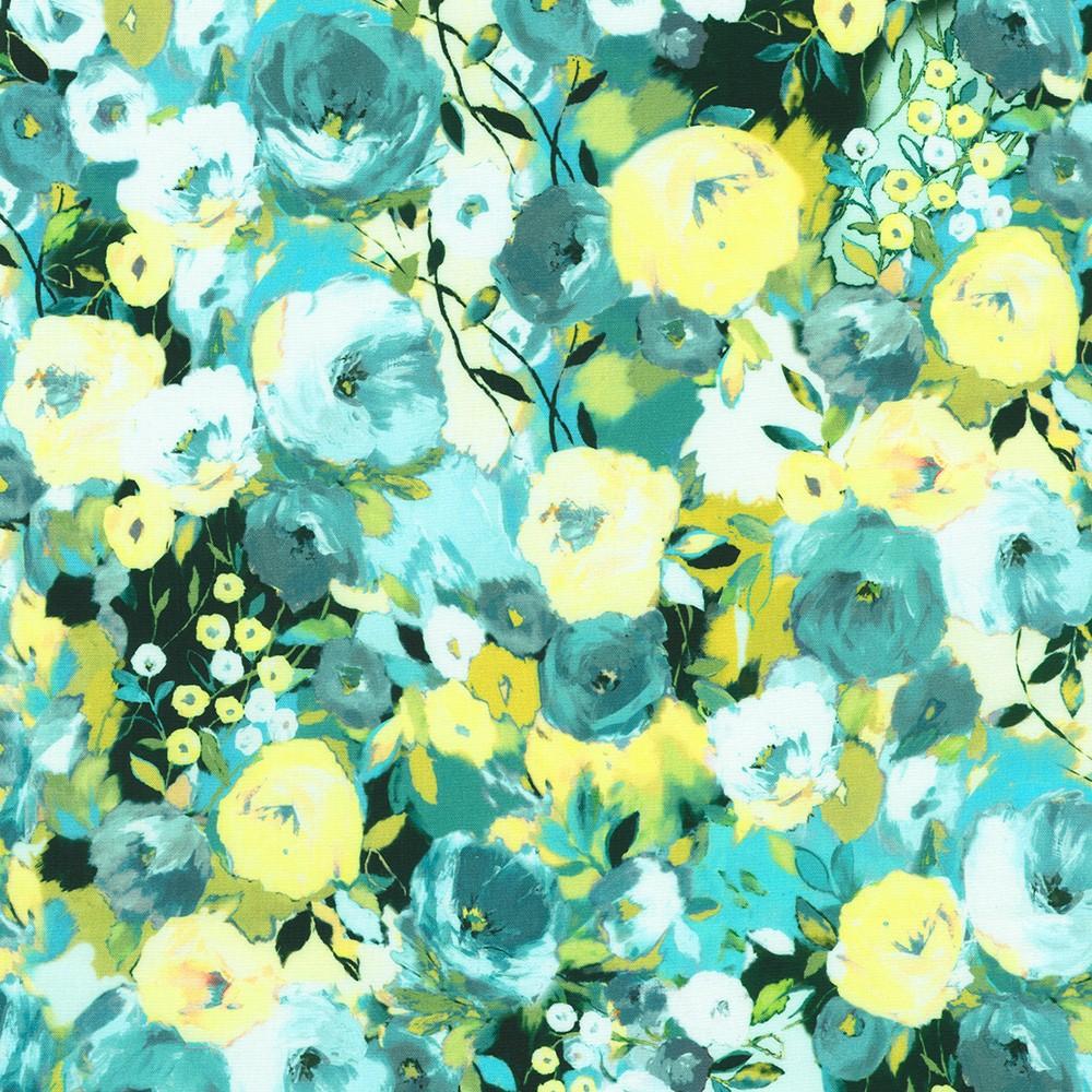 Robert Kaufman Fabrics SRKD-23408-473 BOUQUET From Painterly Petals-Valley