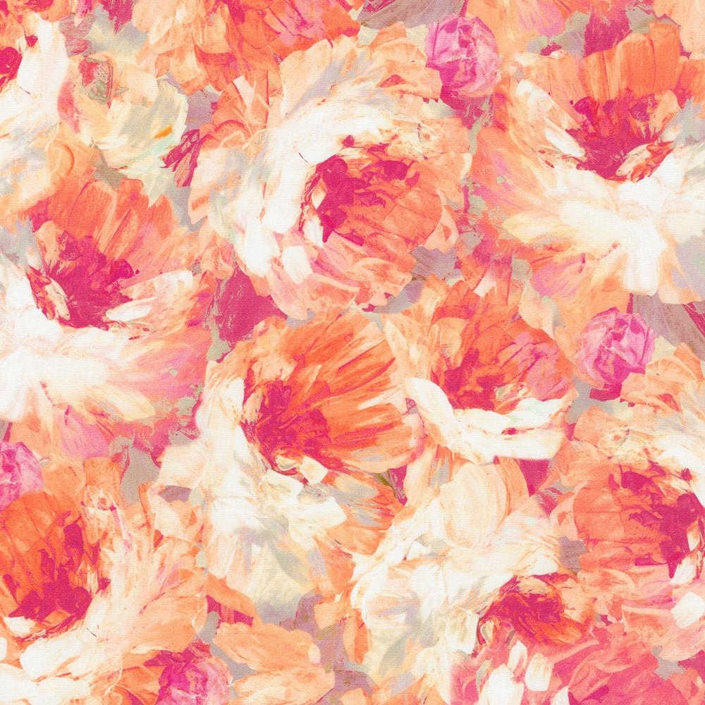 robert kaufman fabrics SRKD-23409-226 PEONY from Painterly Petals-Valley