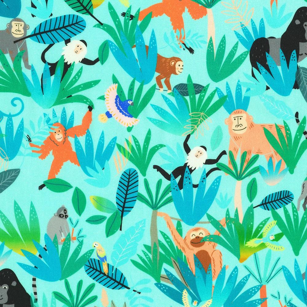 robert kaufman fabrics SRKD-23454-257 CARIBBEAN from Treetop Jungle