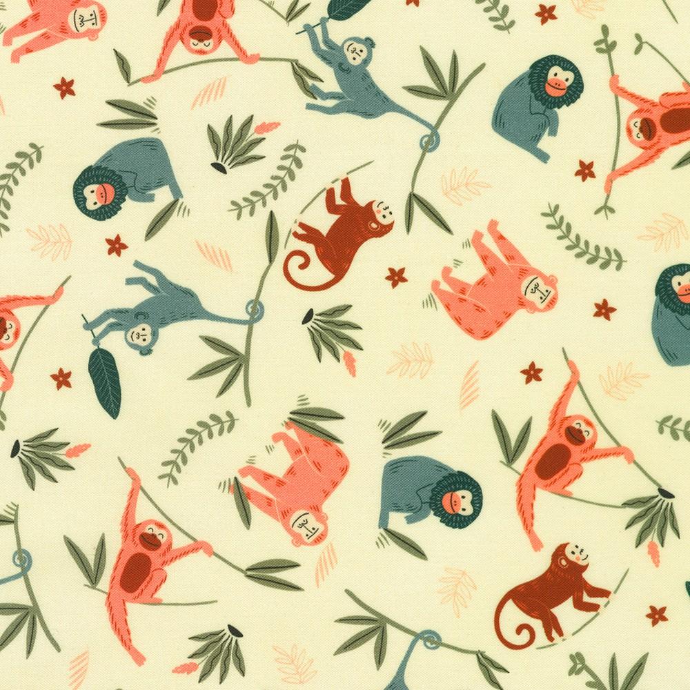 robert kaufman fabrics SRKD-23456-14 NATURAL from Treetop Jungle