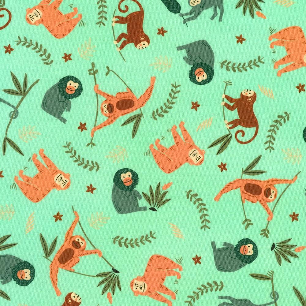 Robert Kaufman Fabrics SRKD-23456-385 EUCALYPTUS From Treetop Jungle