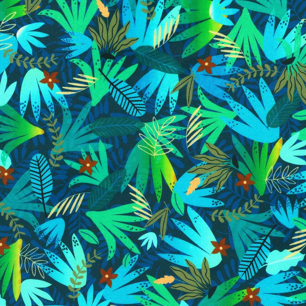robert kaufman fabrics SRKD-23457-405 WATERFALL from Treetop Jungle