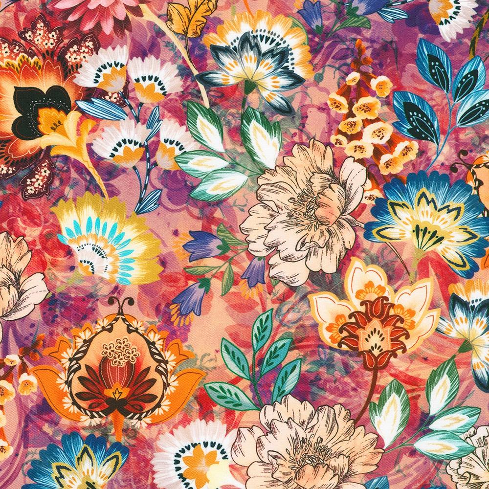 robert kaufman fabrics SRKD-23487-233 BERRY from Baroque Bloom