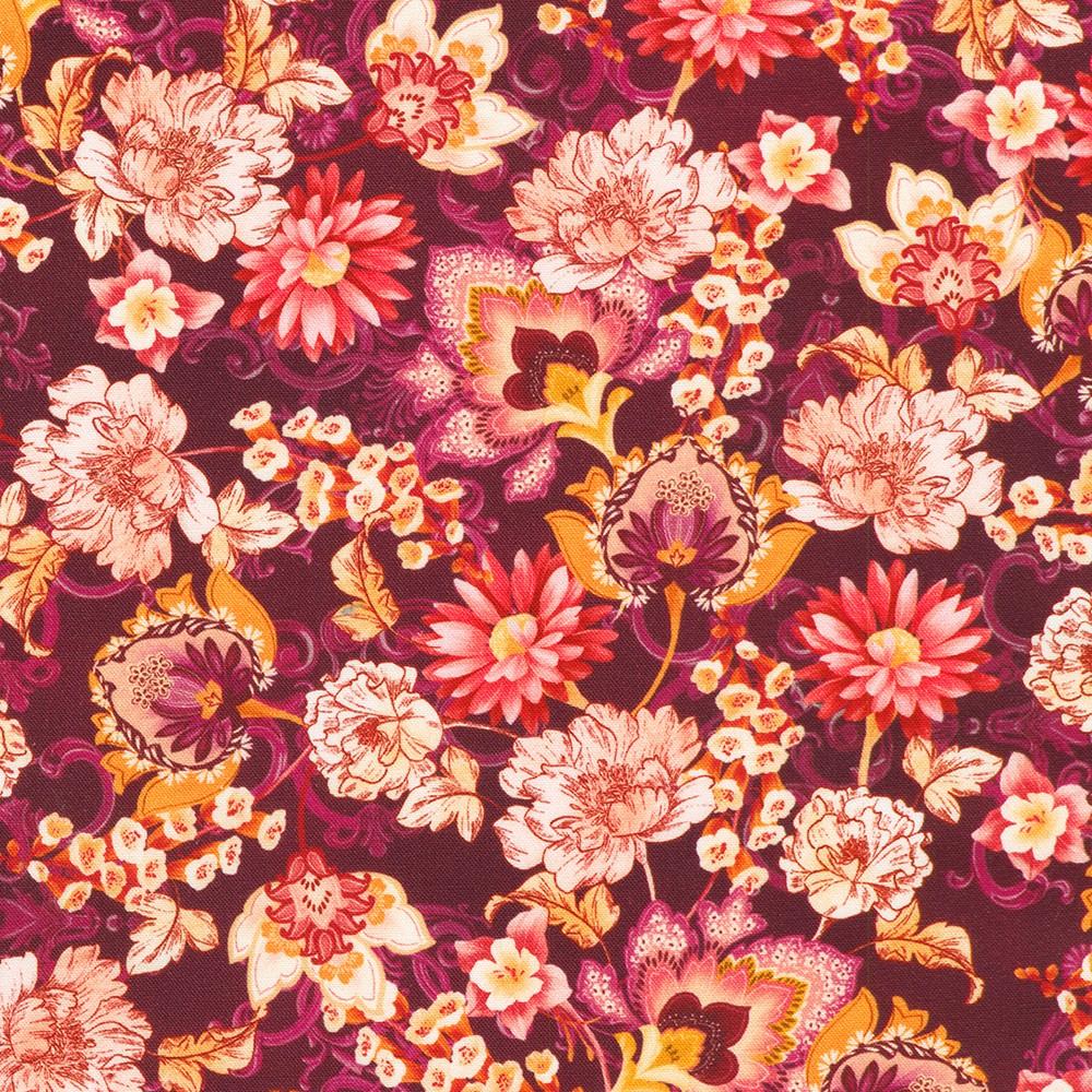 robert kaufman fabrics SRKD-23488-280 WINE from Baroque Bloom