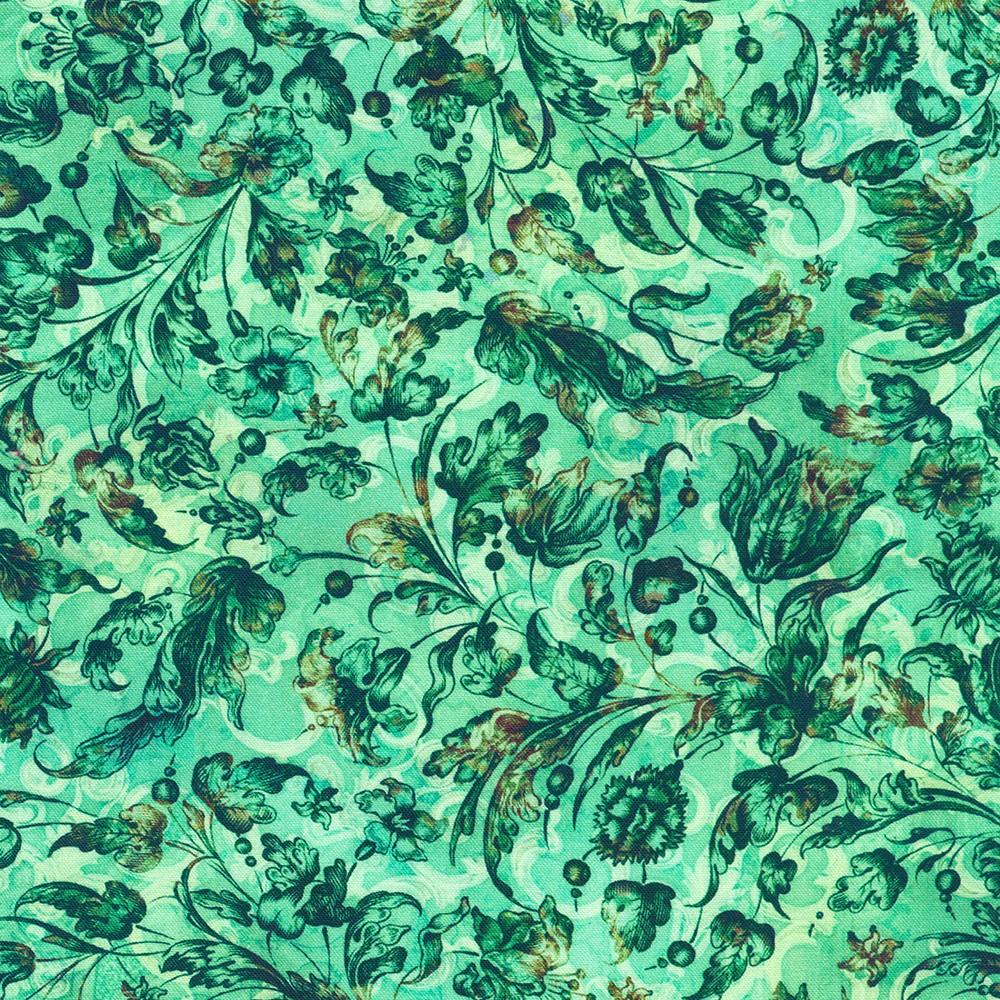 robert kaufman fabrics SRKD-23492-51 JADE from Baroque Bloom