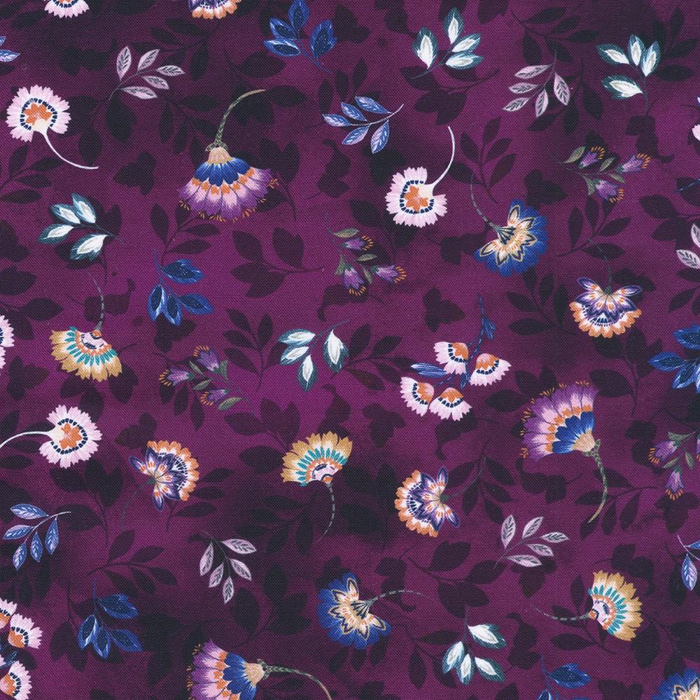 robert kaufman fabrics SRKD-23494-25 EGGPLANT from Baroque Bloom