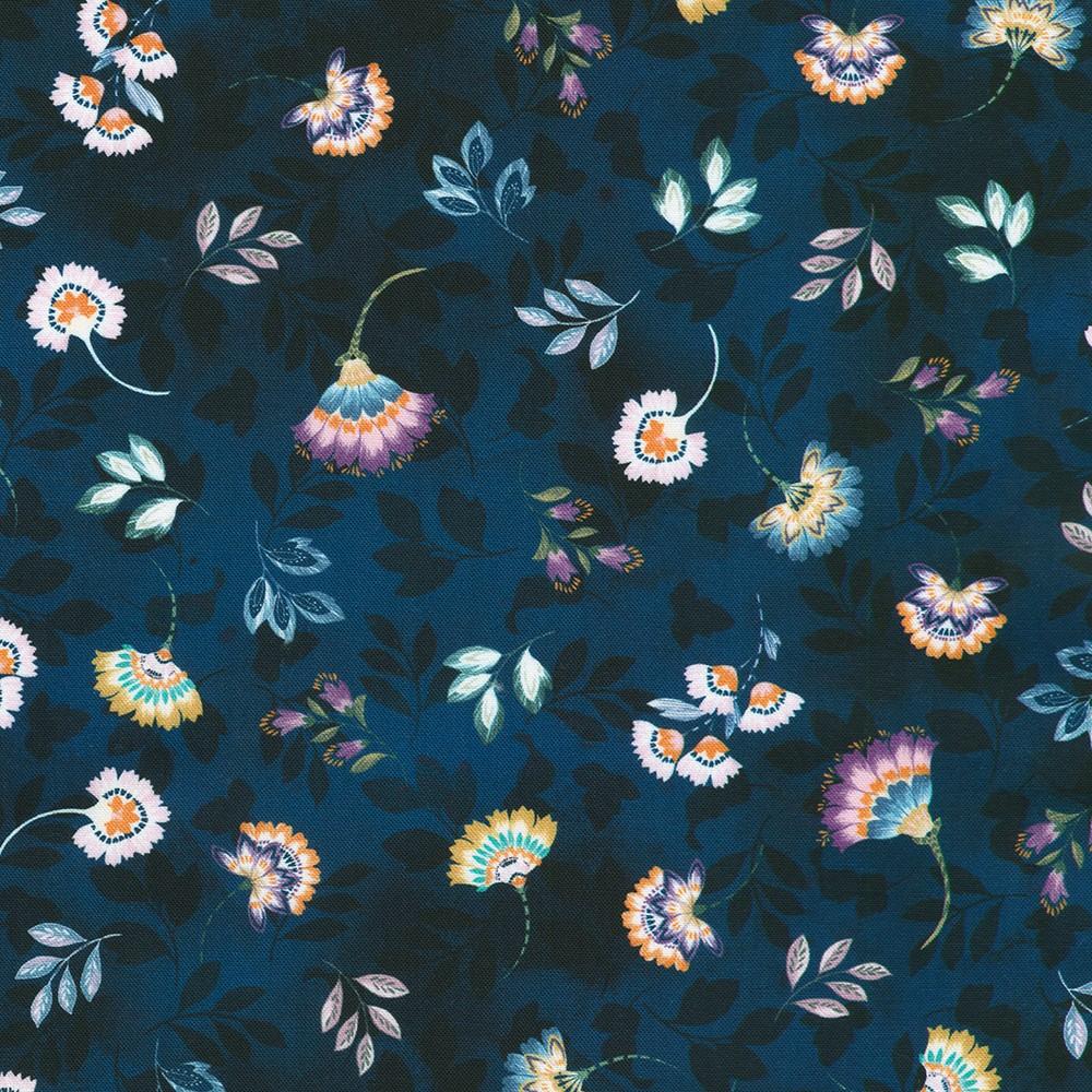 robert kaufman fabrics SRKD-23494-62 INDIGO from Baroque Bloom