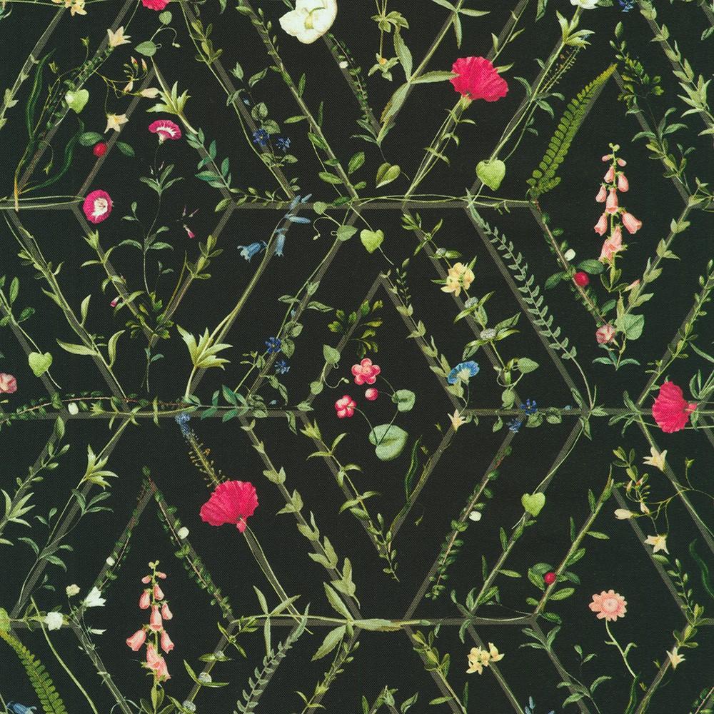 robert kaufman fabrics SRKD-23980-2 BLACK from Twilight Terrace