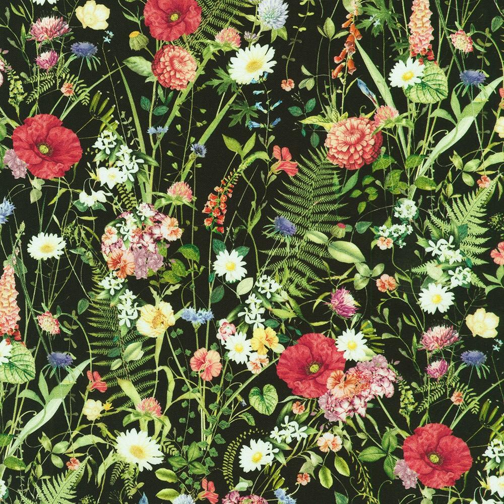 robert kaufman fabrics SRKD-23984-2 BLACK from Twilight Terrace