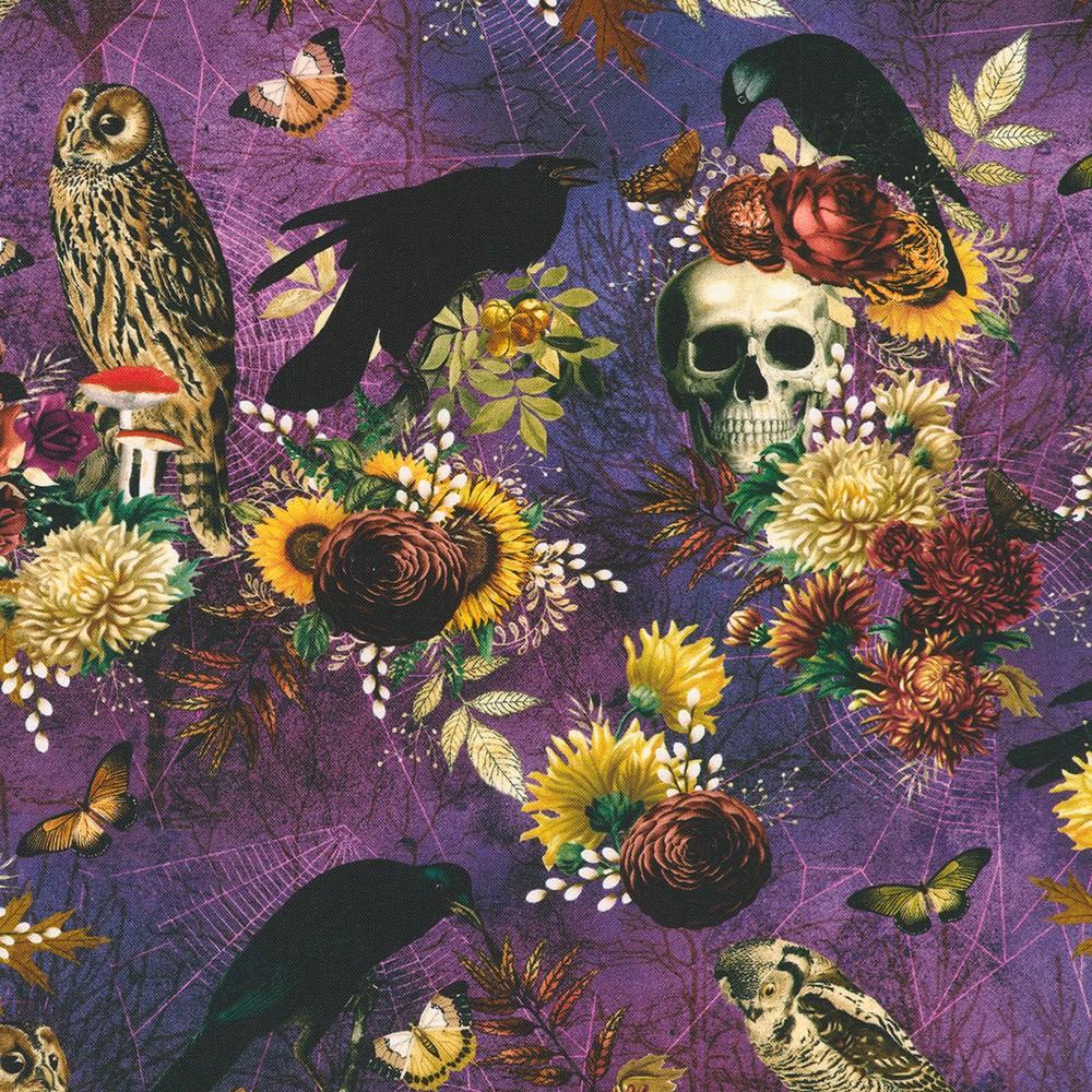 robert kaufman fabrics SRKD-23994-460 MIDNIGHT PURPLE from Ravenwood