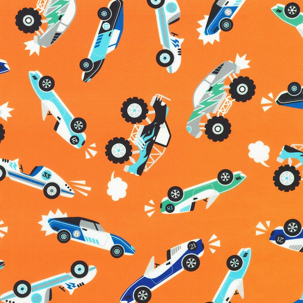 robert kaufman fabrics SRKD-24035-8 ORANGE from Full Speed Ahead
