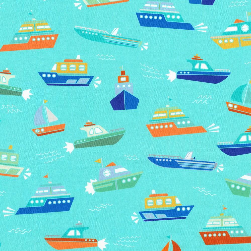 Robert Kaufman Fabrics SRKD-24036-71 LAGOON From Full Speed Ahead