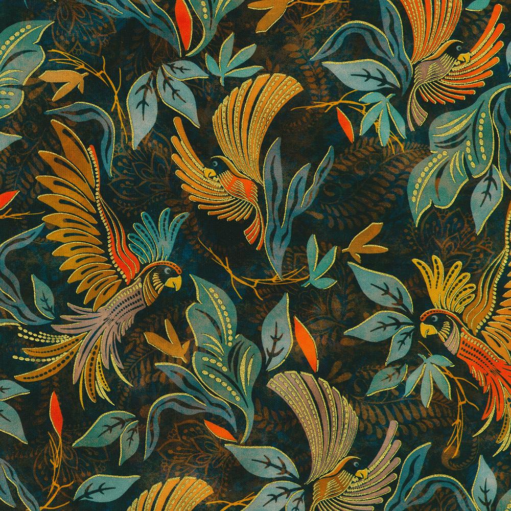 Robert Kaufman Fabrics SRKDM-23156-9 NAVY From Golden Feathers