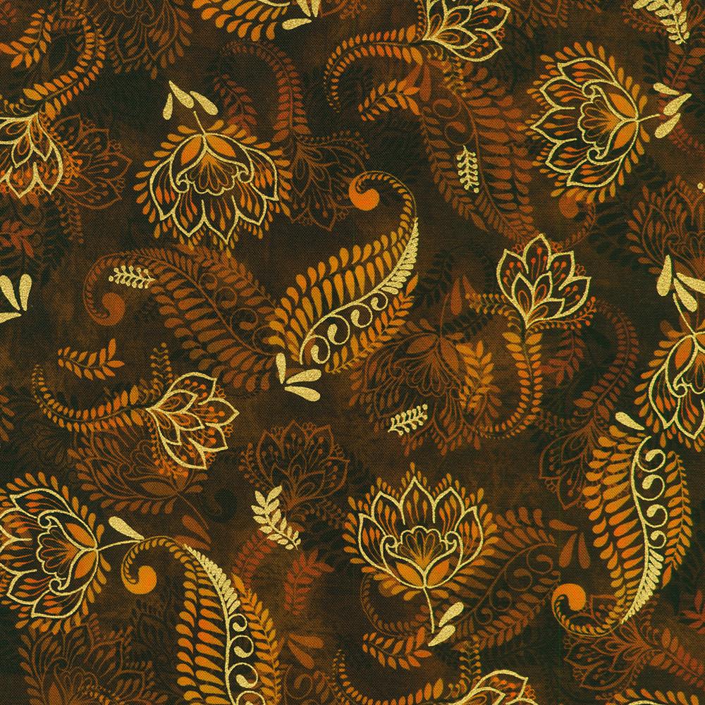 Robert Kaufman Fabrics SRKDM-23157-222 REDWOOD From Golden Feathers