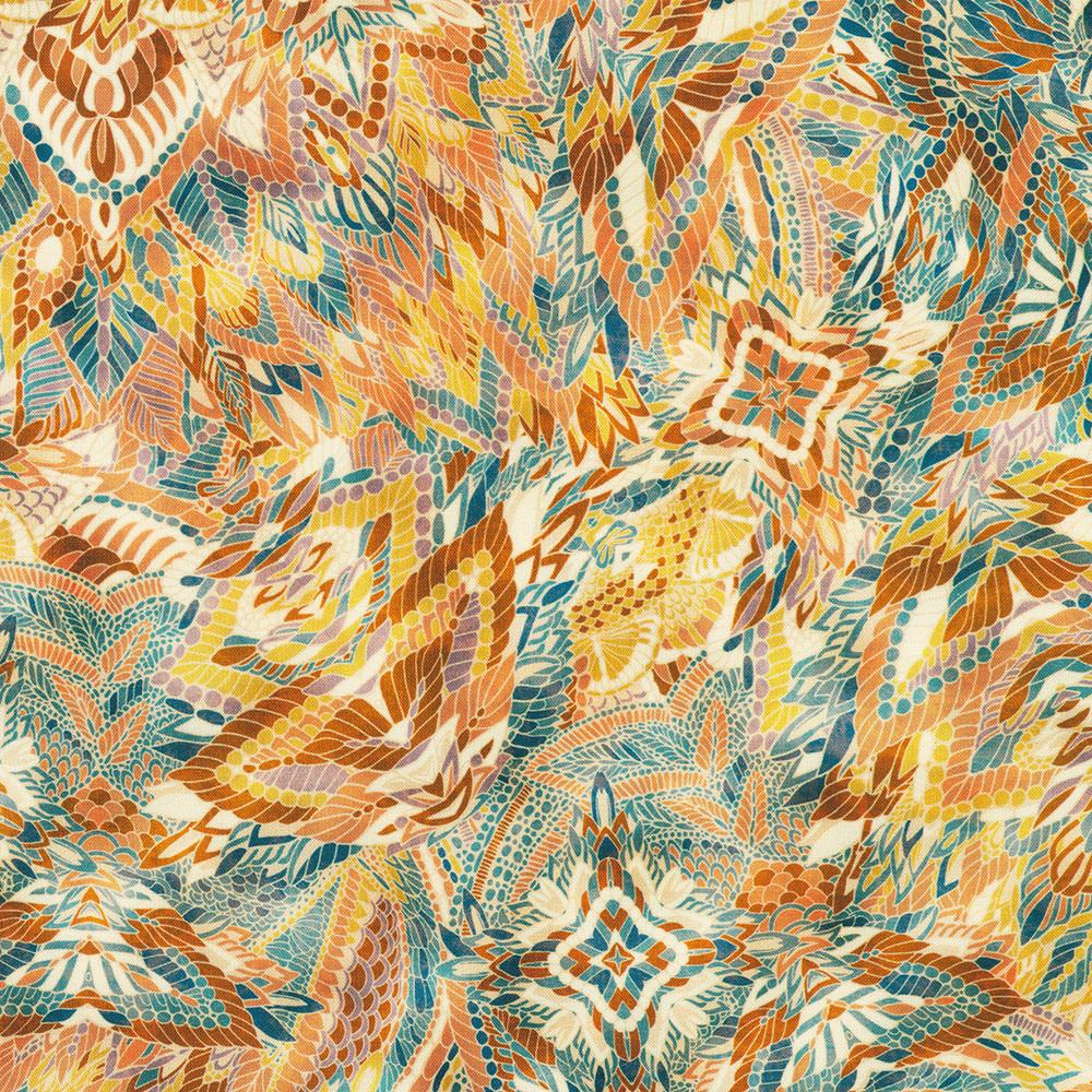 robert kaufman fabrics SRKDM-23158-428 TOPAZ from Golden Feathers