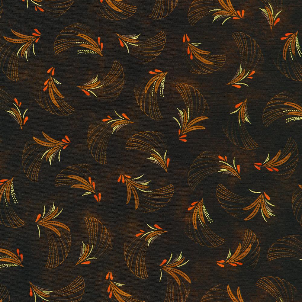 robert kaufman fabrics SRKDM-23161-171 MAHOGANY from Golden Feathers