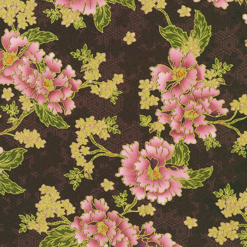 robert kaufman fabrics SRKDM-23503-24 PLUM from Imperial Collection - Graceful Cranes
