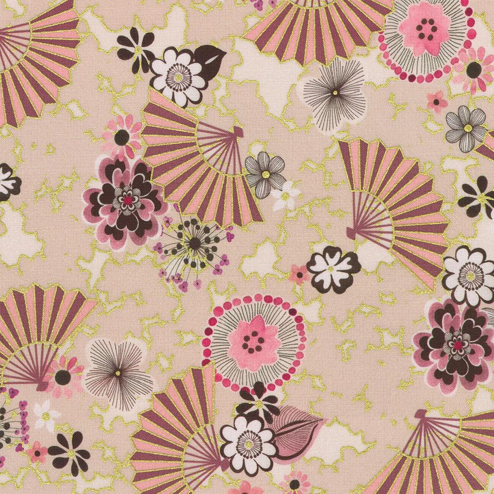 robert kaufman fabrics SRKDM-23504-265 PARCHMENT from Imperial Collection - Graceful Cranes