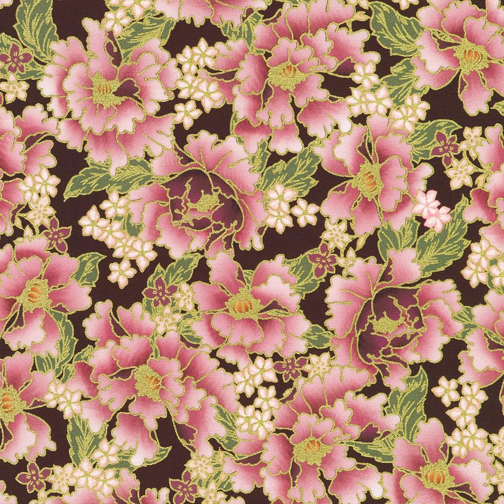 robert kaufman fabrics SRKDM-23505-24 PLUM from Imperial Collection - Graceful Cranes