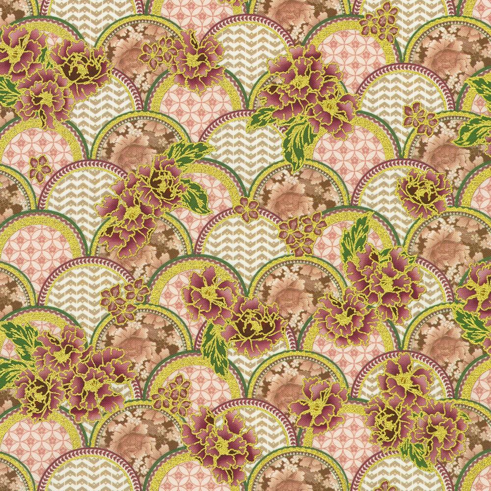 robert kaufman fabrics SRKDM-23506-416 PEARL PINK from Imperial Collection - Graceful Cranes