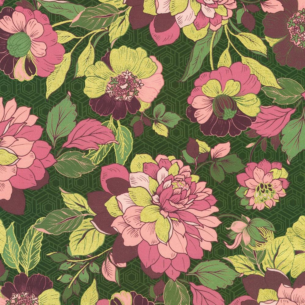 robert kaufman fabrics SRKDM-23507-44 FOREST from Imperial Collection - Graceful Cranes