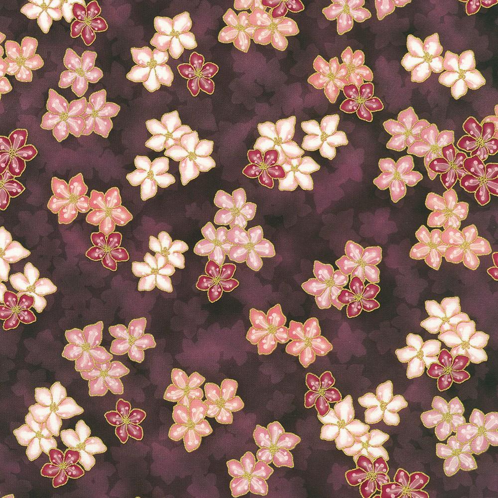 robert kaufman fabrics SRKDM-23509-233 BERRY from Imperial Collection - Graceful Cranes