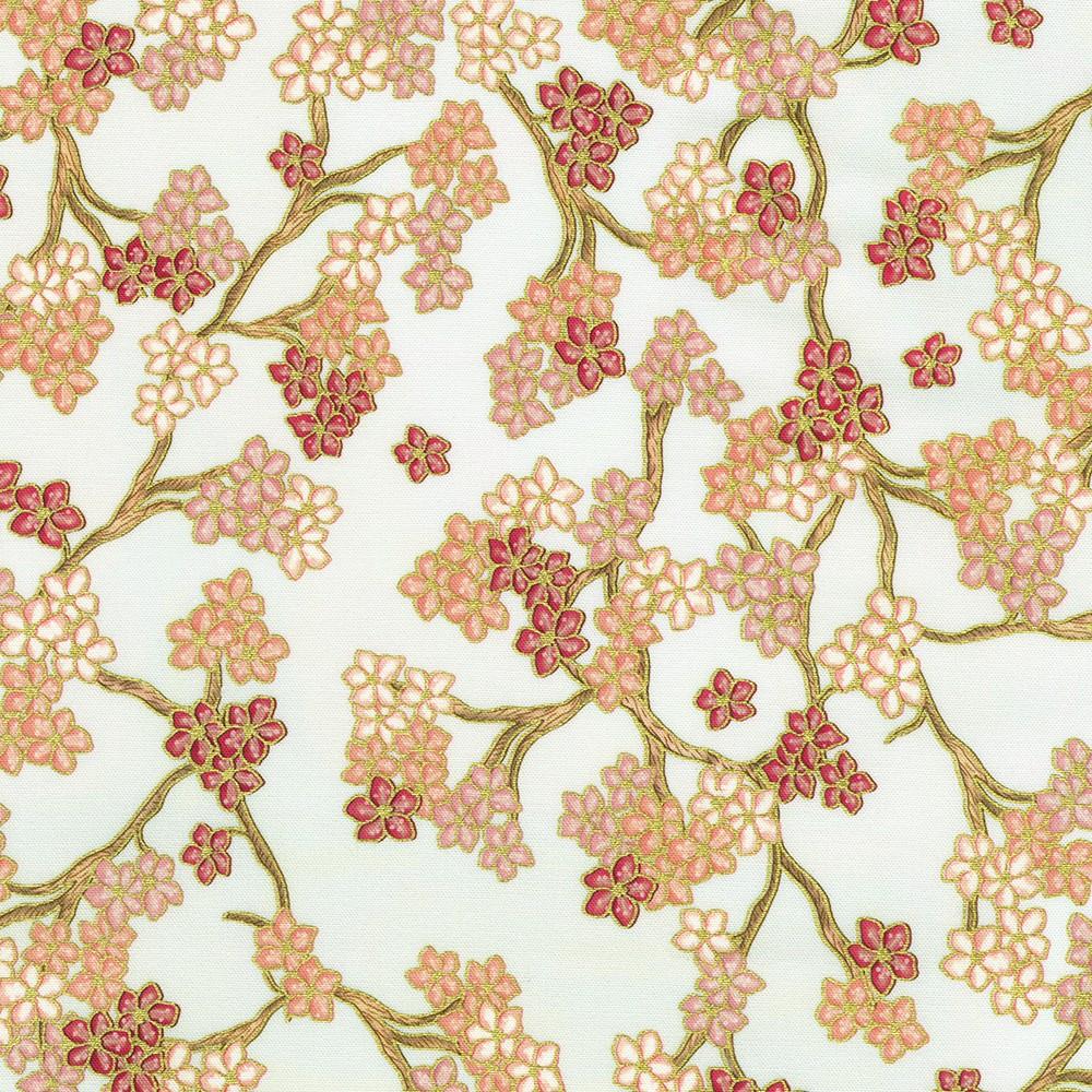 robert kaufman fabrics SRKDM-23511-84 CREAM from Imperial Collection - Graceful Cranes