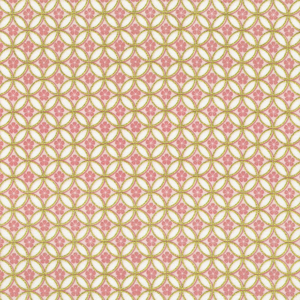 robert kaufman fabrics SRKDM-23512-416 PEARL PINK from Imperial Collection - Graceful Cranes