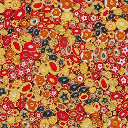 robert kaufman fabrics SRKM-17183-3 RED from Gustav Klimt