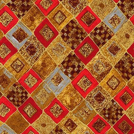 robert kaufman fabrics SRKM-17184-3 RED from Gustav Klimt