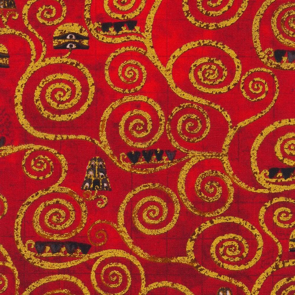 robert kaufman fabrics SRKM-21350-3 RED from Gustav Klimt