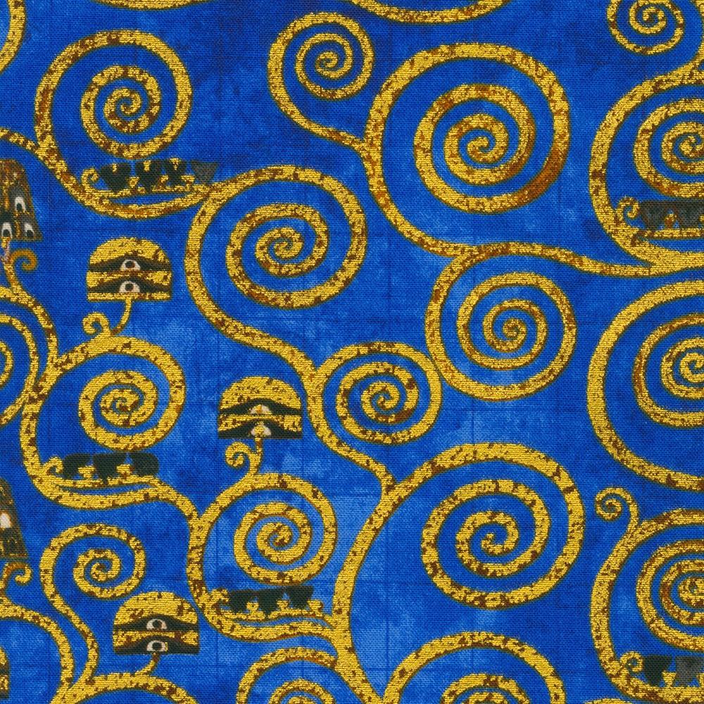 robert kaufman fabrics SRKM-21350-72 COBALT from Gustav Klimt