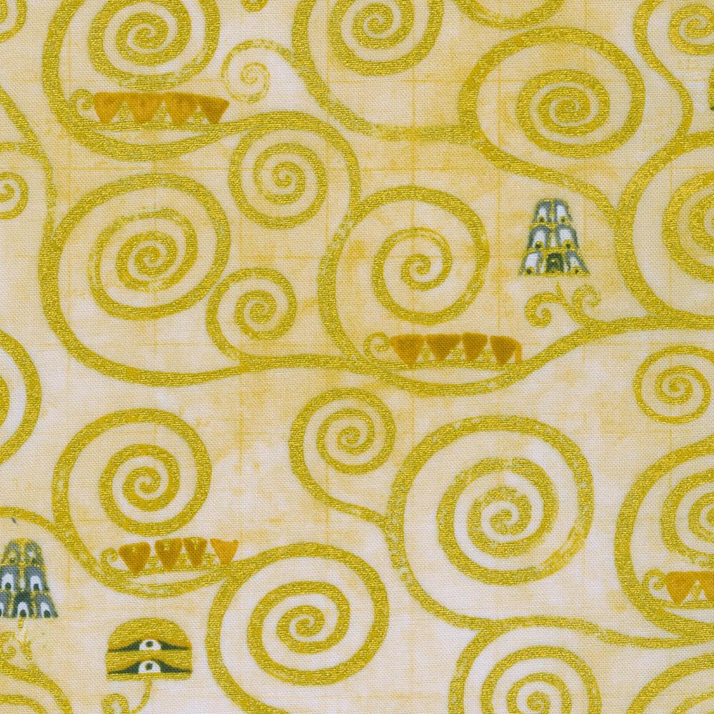 robert kaufman fabrics SRKM-21350-84 CREAM from Gustav Klimt