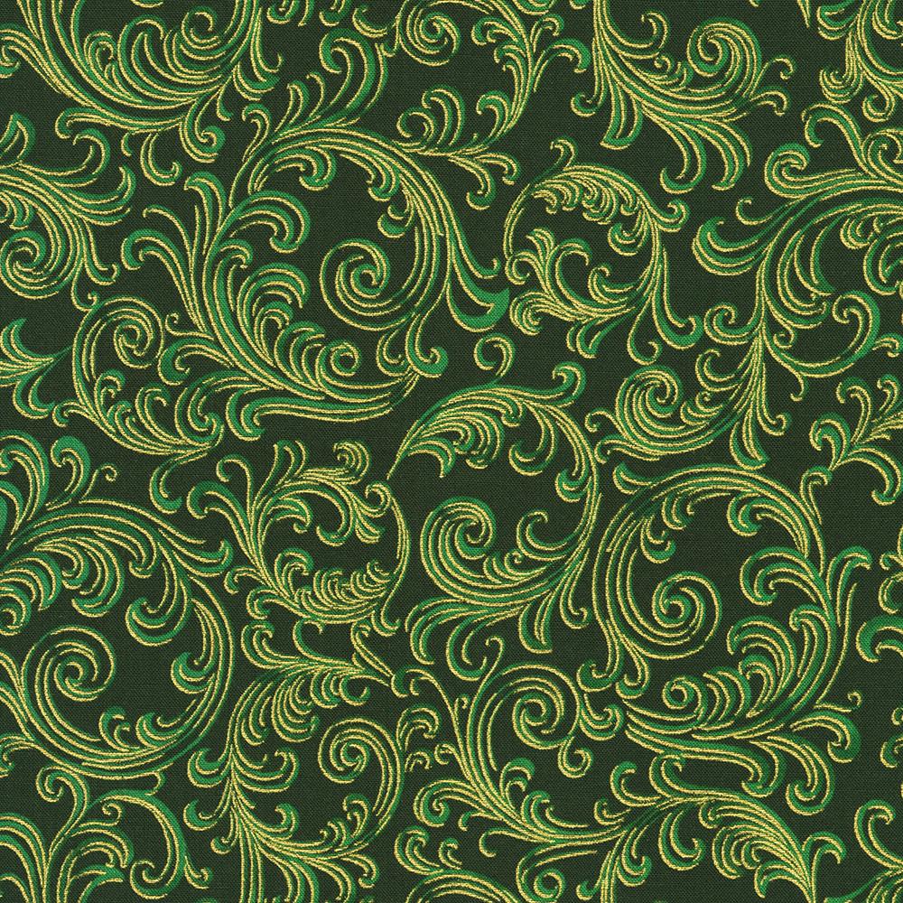 Robert Kaufman Fabrics SRKM-22949-274 PINE From Holiday Flourish-Peppermint Twist
