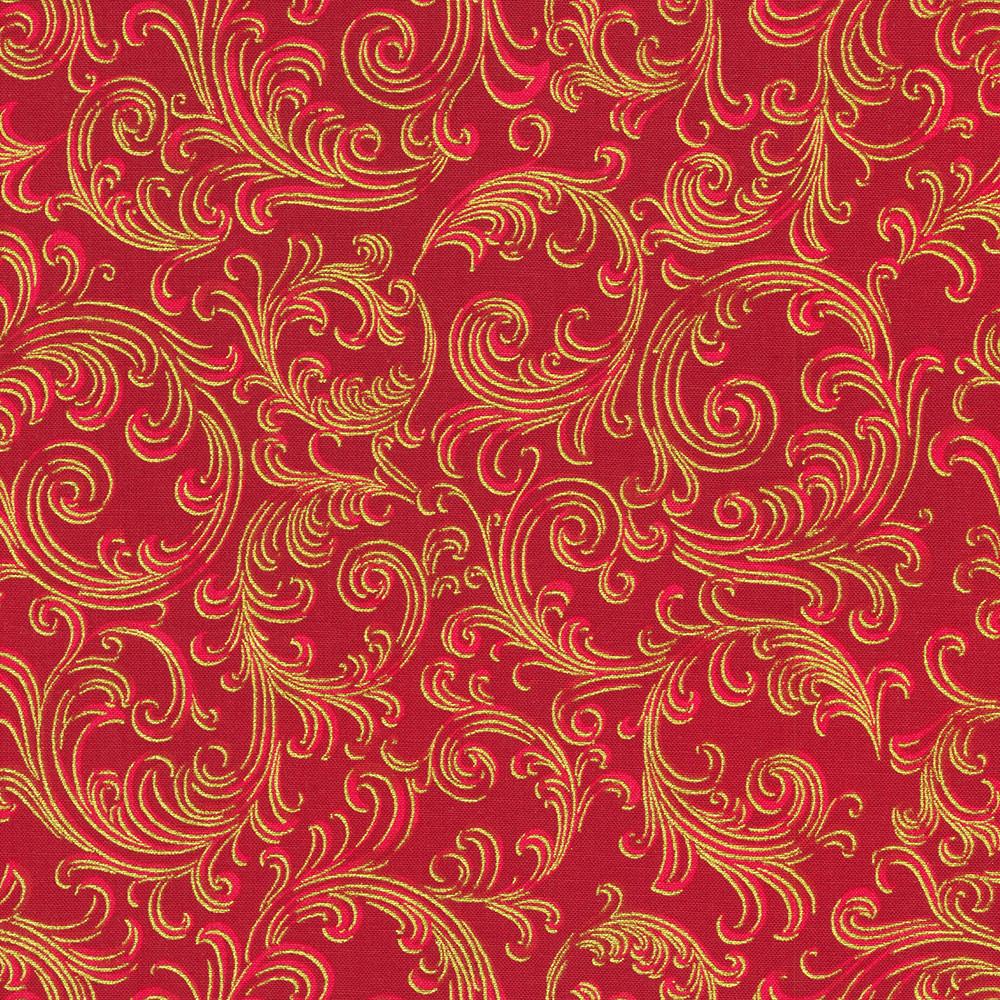 robert kaufman fabrics SRKM-22949-91 CRIMSON from Holiday Flourish-Peppermint Twist