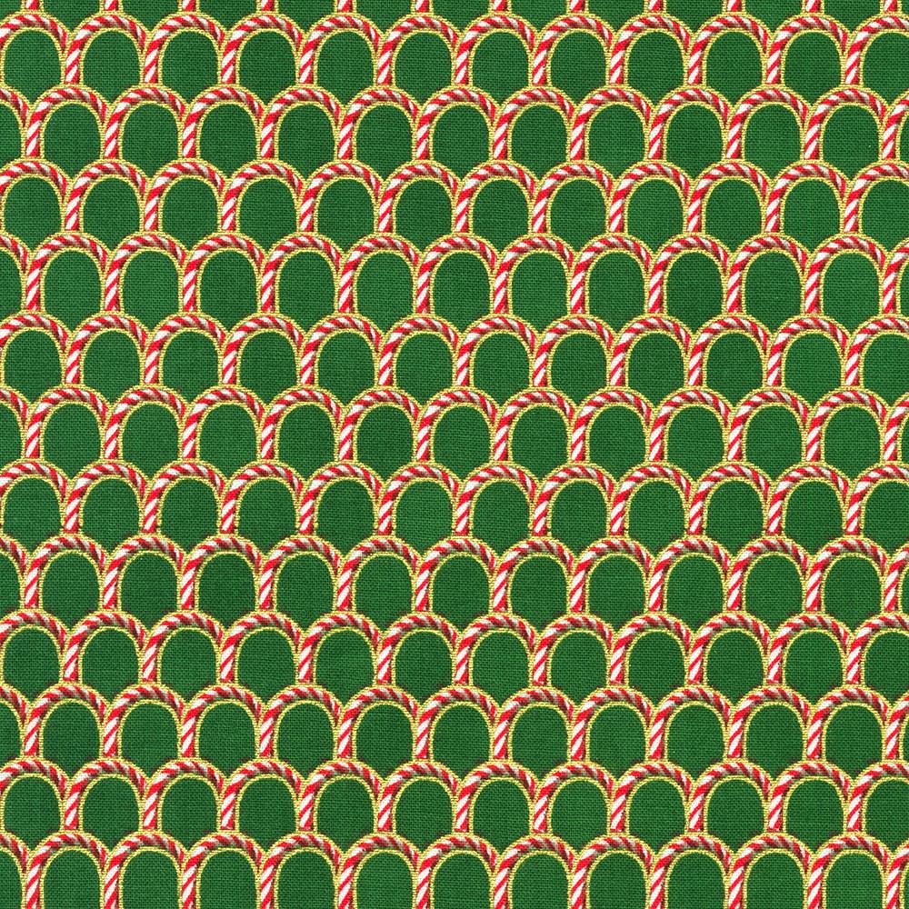 Robert Kaufman Fabrics SRKM-22952-274 PINE From Holiday Flourish-Peppermint Twist
