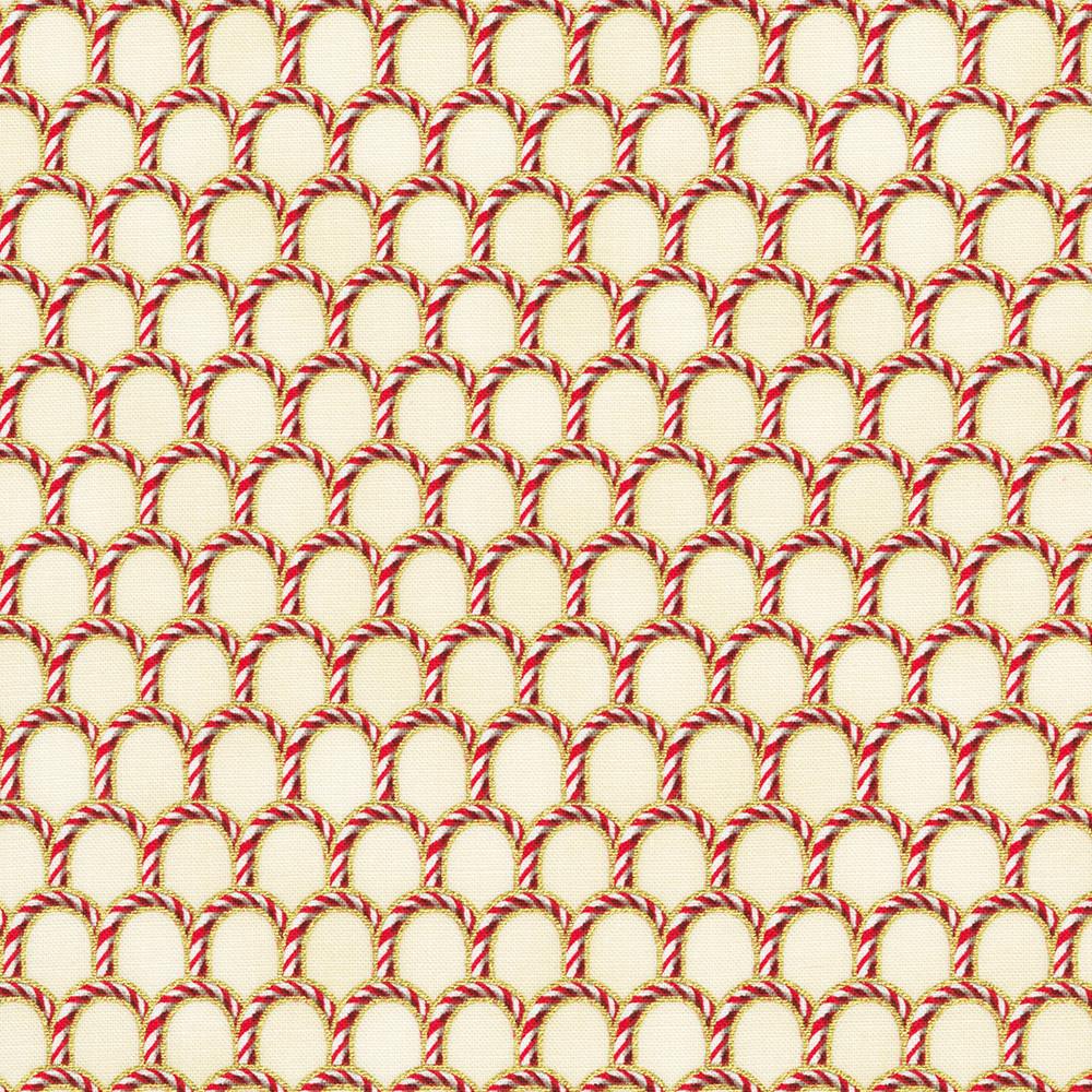 robert kaufman fabrics SRKM-22952-85 VANILLA from Holiday Flourish-Peppermint Twist