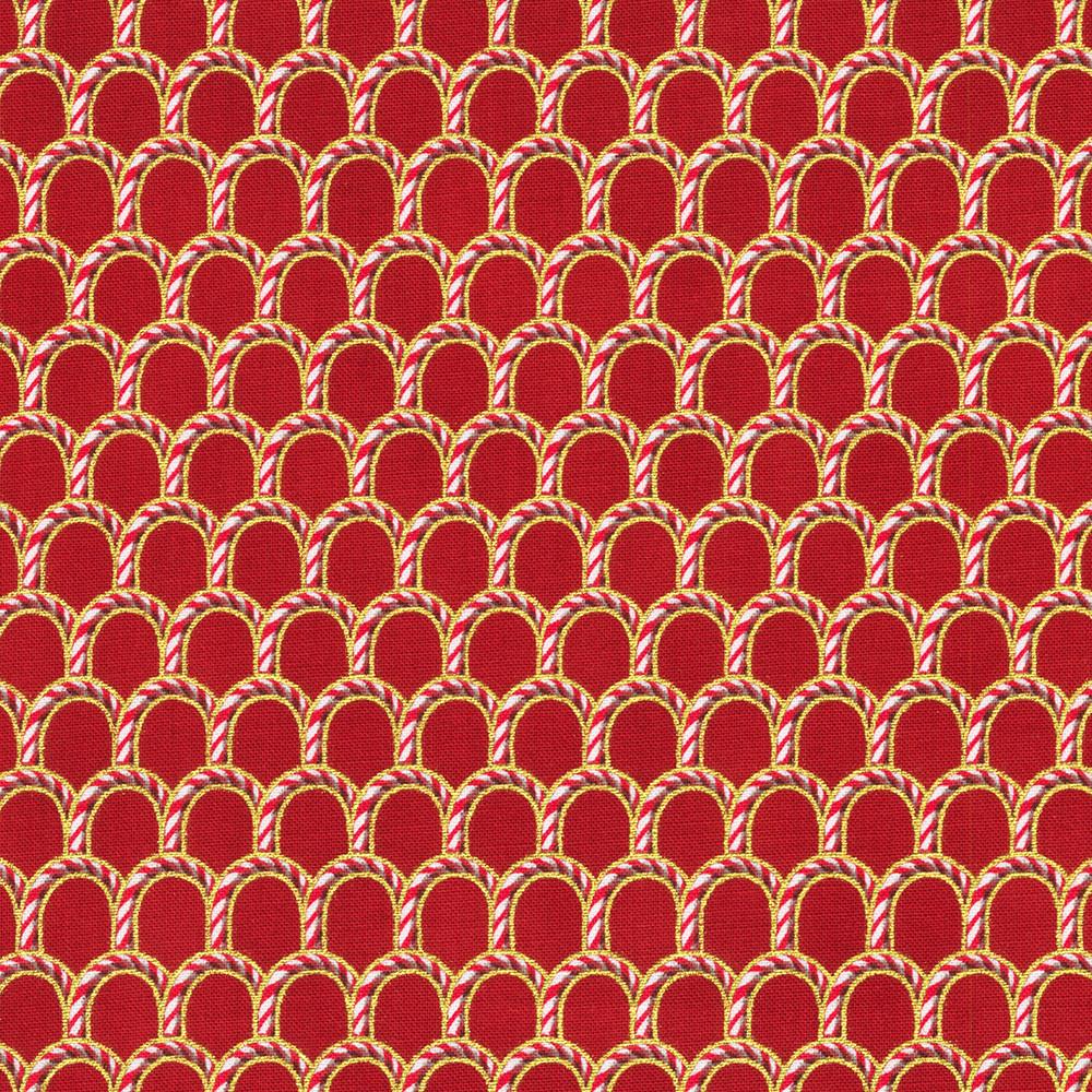 robert kaufman fabrics SRKM-22952-91 CRIMSON from Holiday Flourish-Peppermint Twist