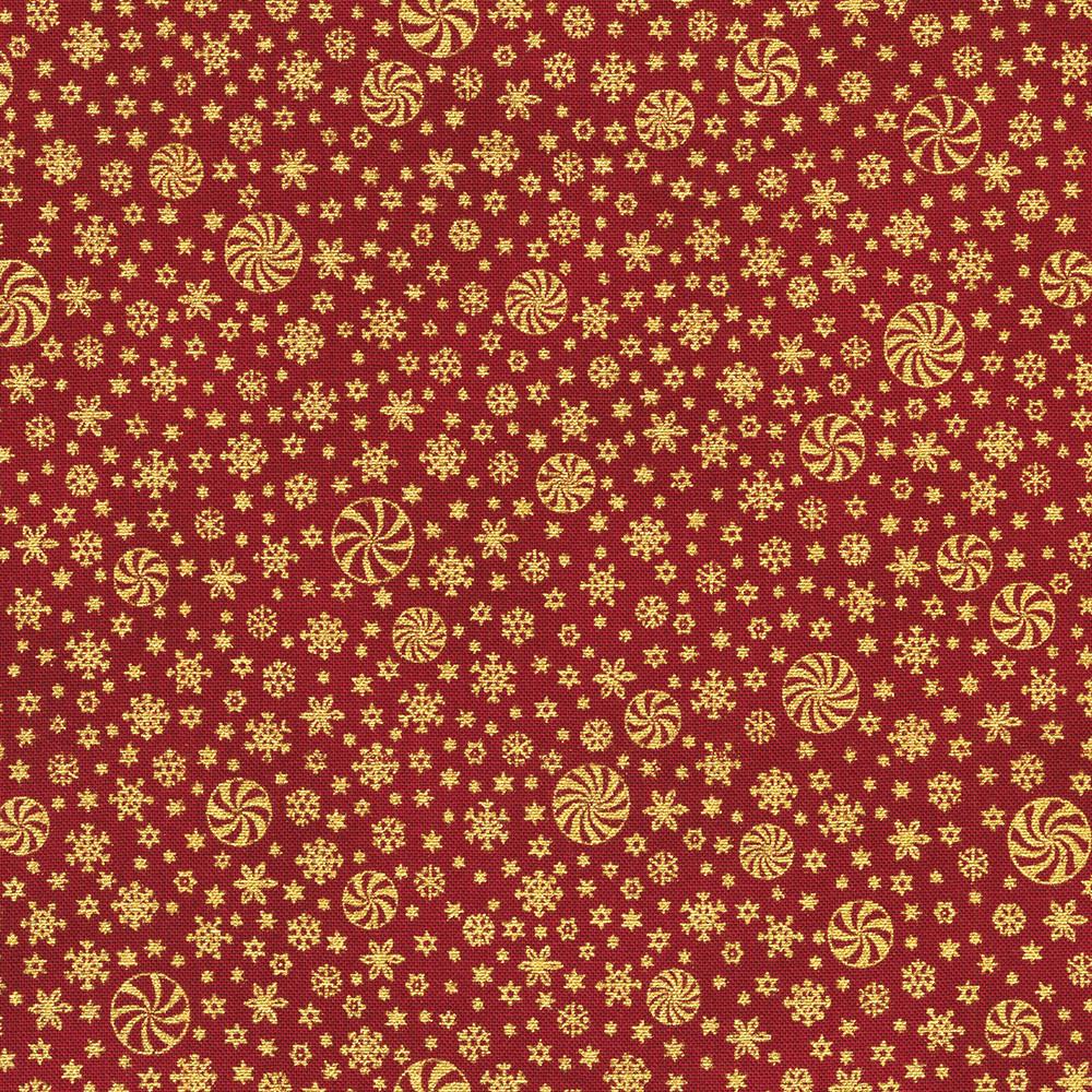 robert kaufman fabrics SRKM-22953-113 CRANBERRY from Holiday Flourish-Peppermint Twist