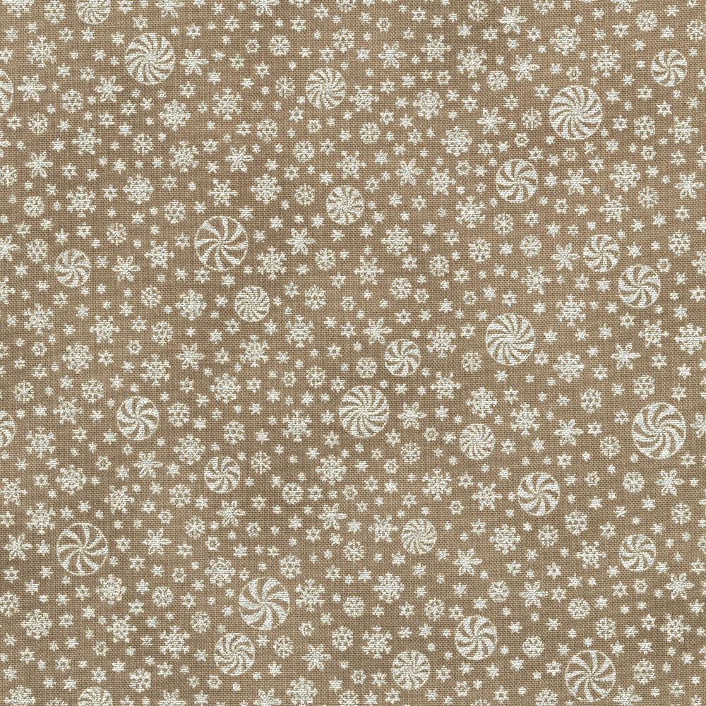 robert kaufman fabrics SRKM-22953-160 TAUPE from Holiday Flourish-Peppermint Twist