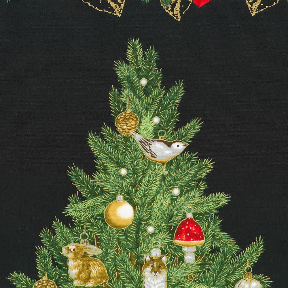 Robert Kaufman Fabrics SRKM-23697-2 BLACK From Holiday Flourish - Forest Glen