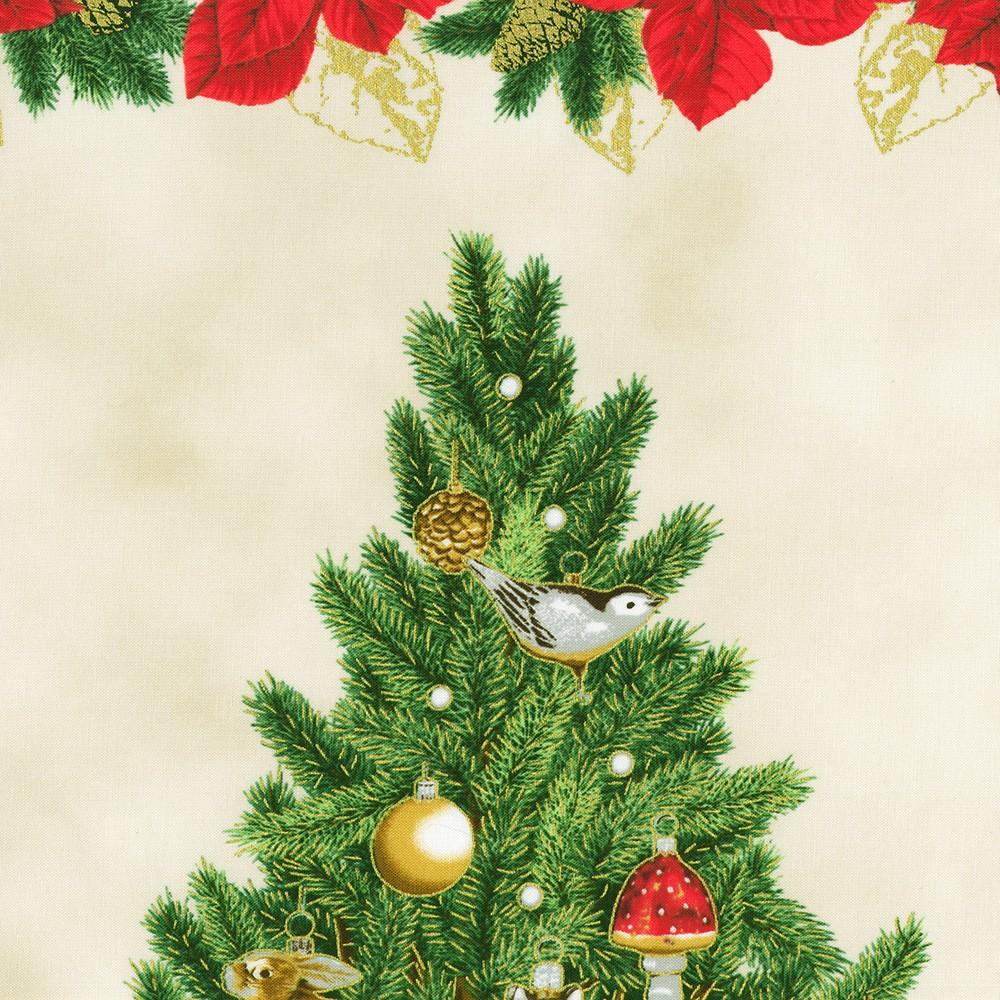 robert kaufman fabrics SRKM-23697-84 CREAM from Holiday Flourish - Forest Glen
