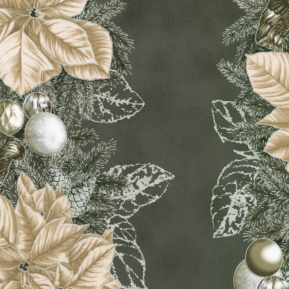 robert kaufman fabrics SRKM-23699-184 CHARCOAL from Holiday Flourish - Forest Glen